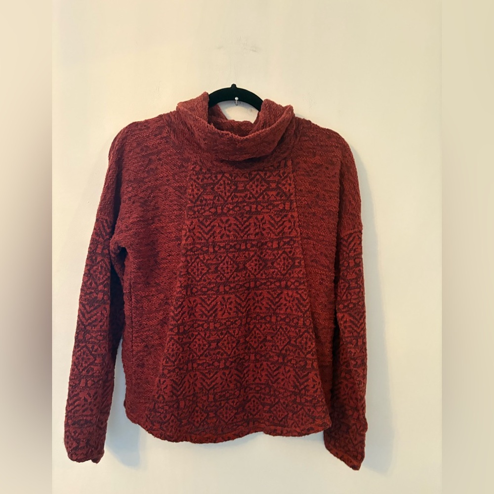 North River Women’s Knit Top-Cowl Neck Beautiful Pattern- Sz Small